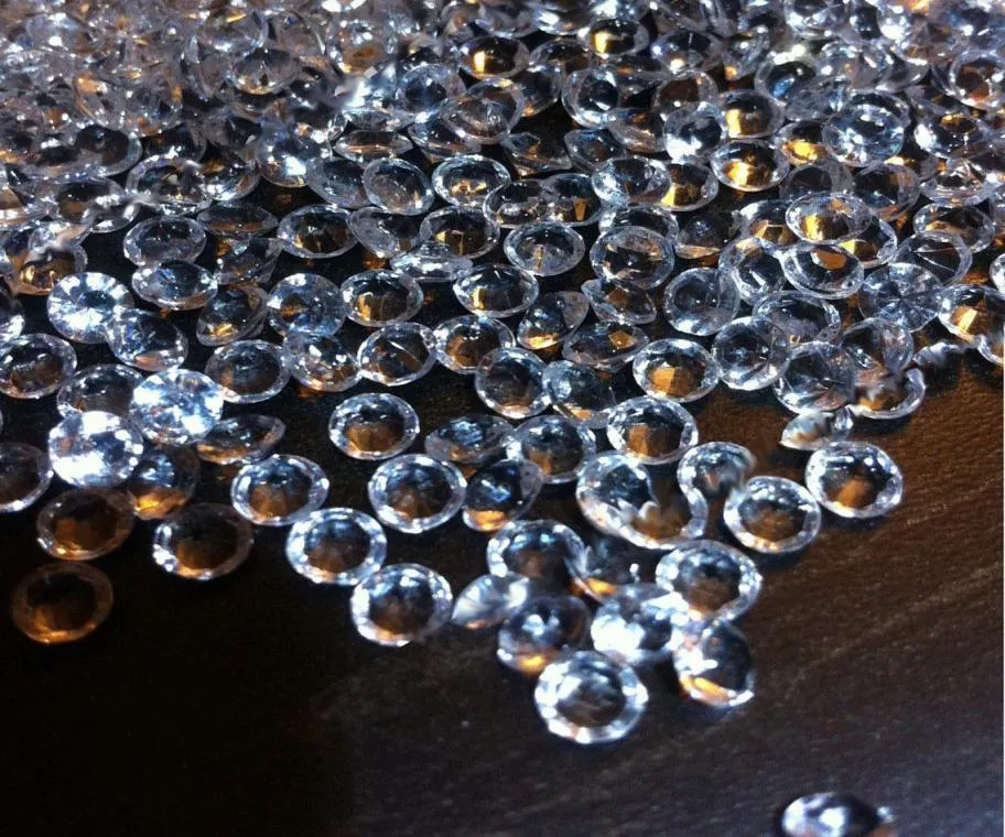 1000pcs 10 mm Confettis diamant en acrylique transparent pour la table de décoration de mariage disperse8066519