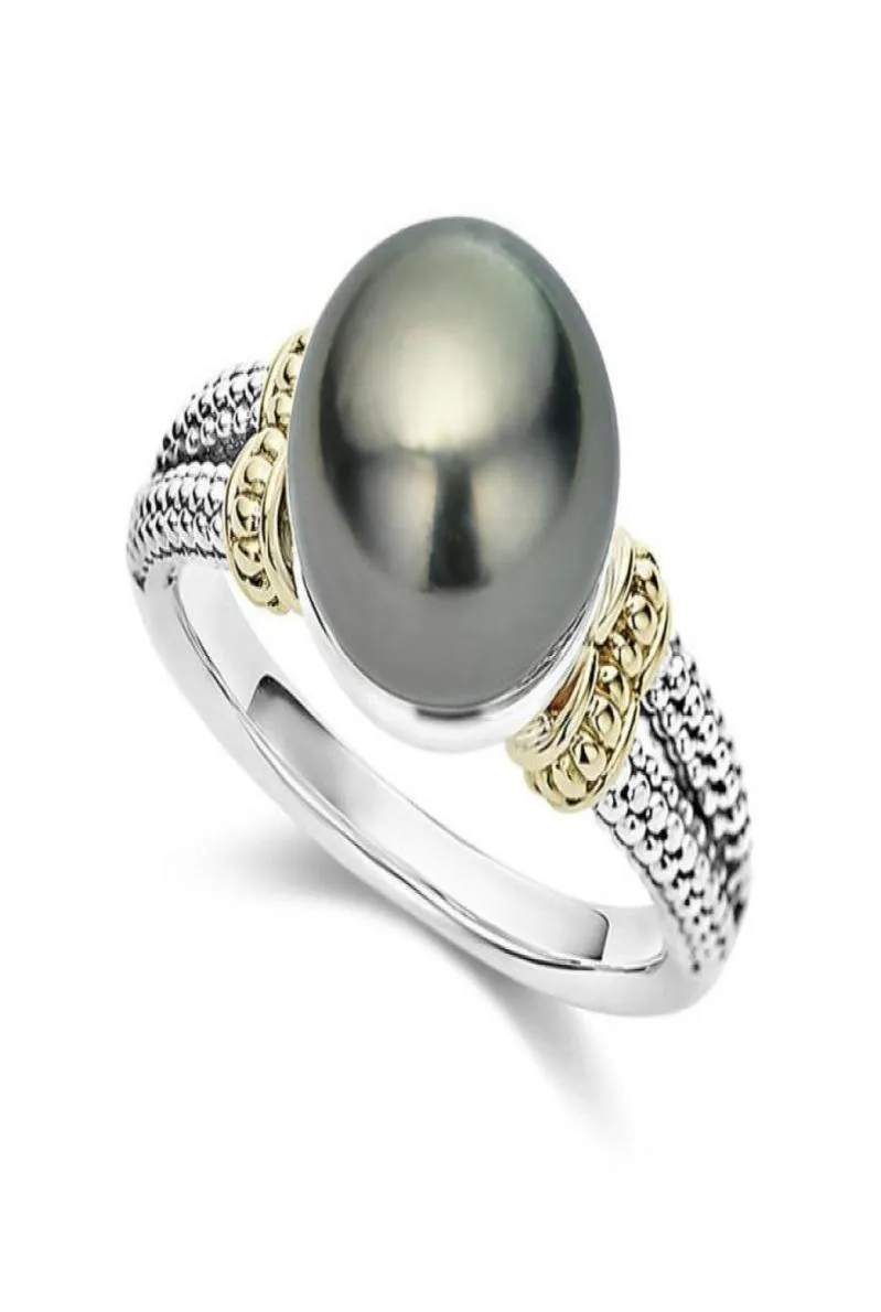 Anneau de perle gris européen et américain pour les femmes Inclay Cubic Zircon 925 Silver Engagement Ring Jewelry 21050762862661950467