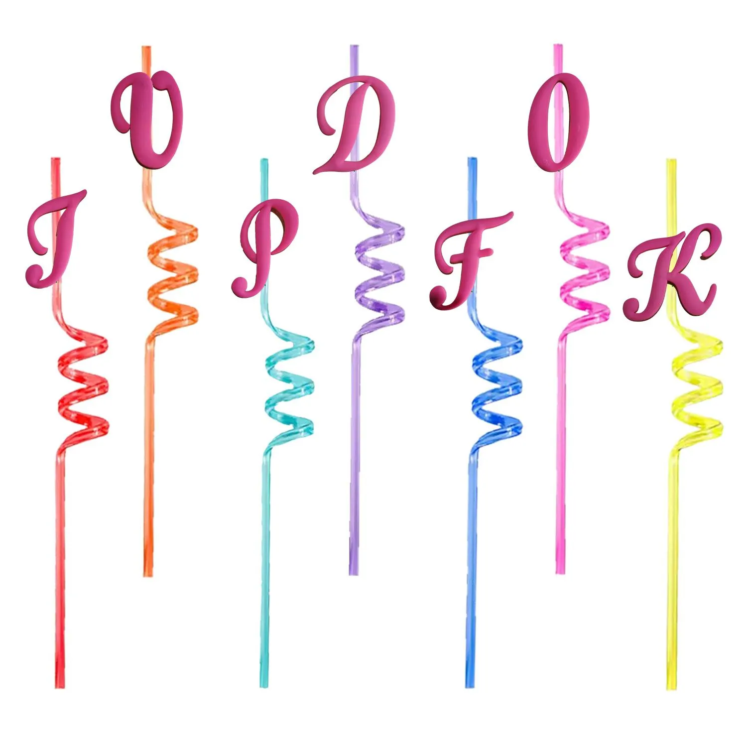 Outros bebês alimentando rosa letras grandes grandes desenhos animados de desenhos animados stais reutilizáveis para beber plástico para festas de aniversário Pop Goodie Gifts OTEPQ