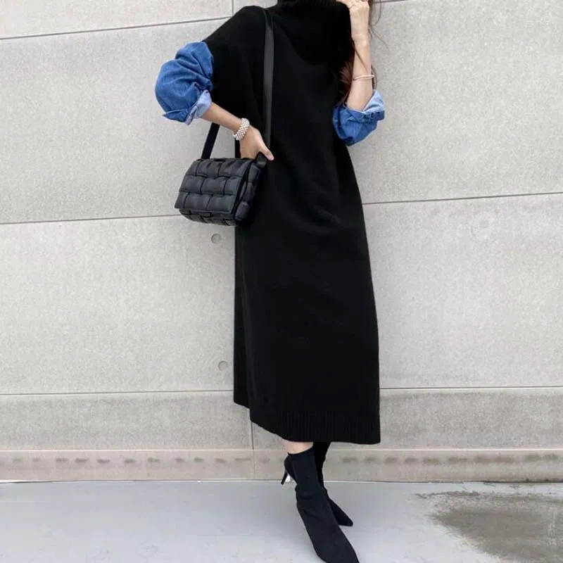 Oversized Knitted Party Dress for Women - Fashionable Solid Turtleneck with Short Sleeves Womens Oversized Knit Dress Turtleneck, Short Sleeve, Casual, Autumn/Winter  From Julia_dress, $47.99 | DHgate.Com
