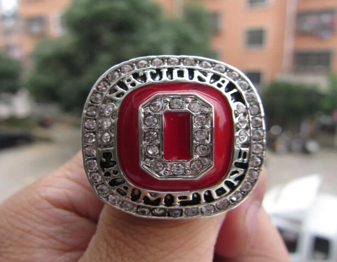 Ohio State 2014 Osu Buckeyes CFP Fußball National Championship Ring mit hölzernen Displaybox Souvenir Men Fan Gift Ganze Drop 6375789