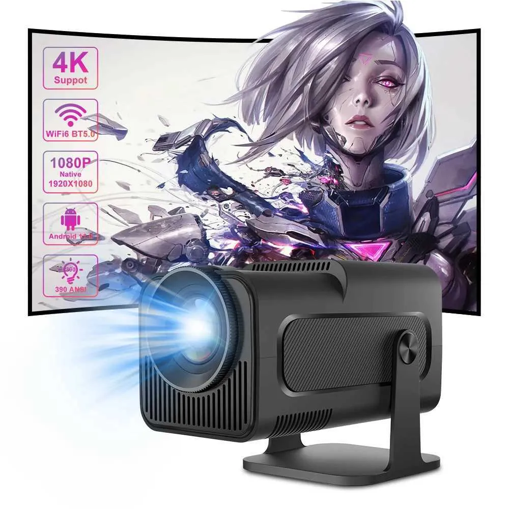 Projecteurs Salange HY320 Projecteur Free Style adapté à Samsung Xiaomi Android WiFi Home Theatre 720p Outdoor 1080p 4K Prise en charge HDMI USB Beam J240509