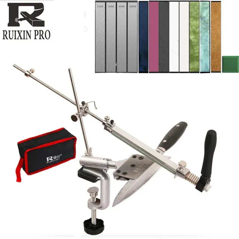 RUIXIN Fixed angle knife sharpener Metal Material sharpening system Sharpening stone grind stones grinding kitchen tools 240424