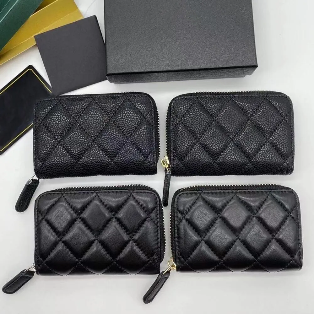 Luxo CC Carbag Diamond Check Check Small Flrant Fashion Fashion Cowide Sheepskin Credit Card Card Card Case Coin Wallet Designer Bag