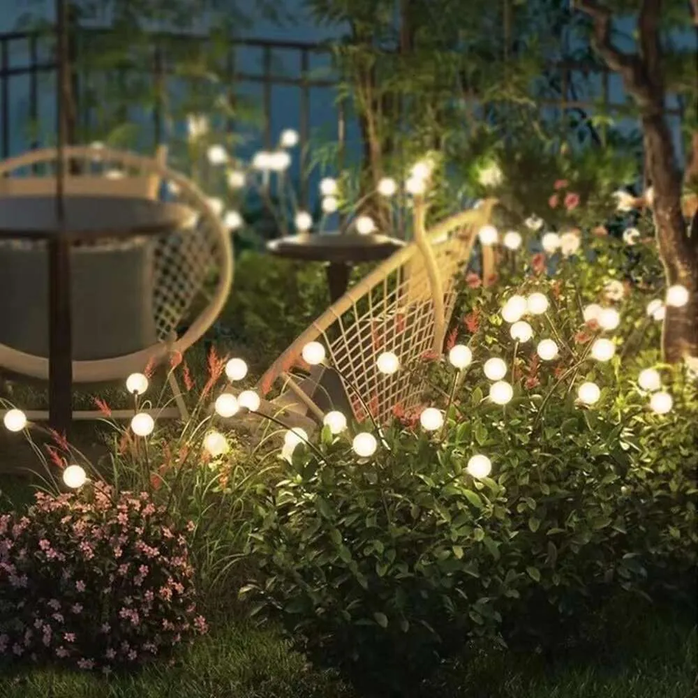 XBLLcyiv Garden Lights Nouveau ballon à balançoire amélioré, lumières extérieures solaires, décoration de parcours de patio de jardin, Base de bulbe lourde de fil de fer haute flexibilité, 2 pack