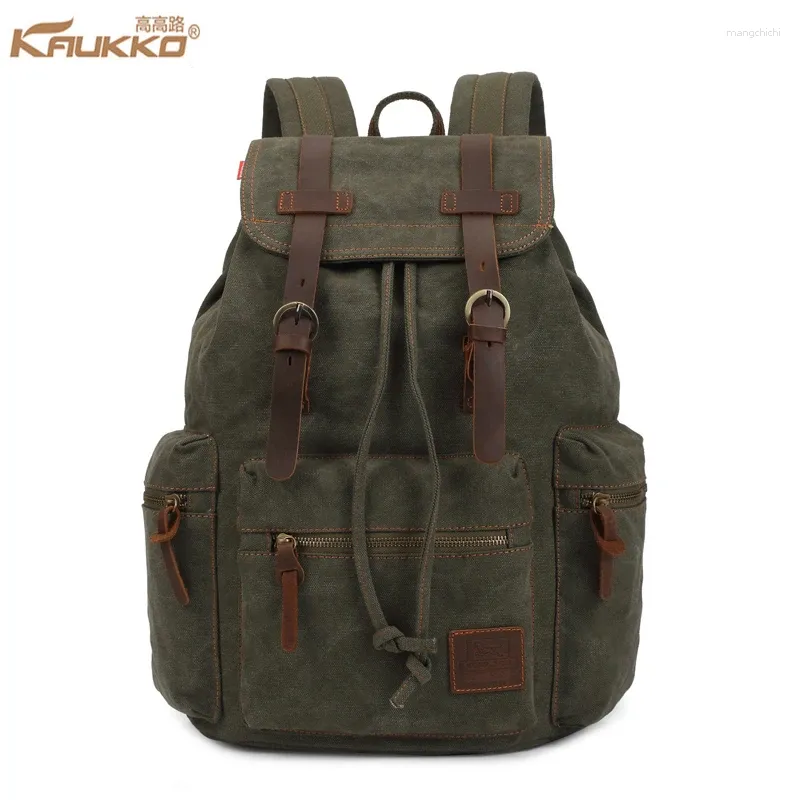 Rucksack Canvas -Taschen Männer lässige Rucksäcke 14 Zoll Laptop Backpacks College Student Teenager Schultasche Frauen Reisen