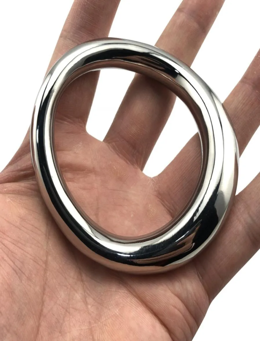 Anel de aço de aço inoxidável Ring Scrotum Penis Peso Toys sexuais para homens Dick Ring Penis Ring BDSM Mens Cockrings Adult Toys7581226
