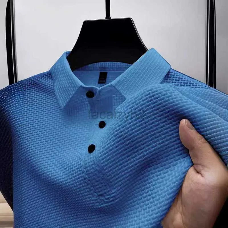 قمصان الرجال بالإضافة إلى Tees Polos 2024 THE GESH MESH ICE Silk Shirt Shirt for Men Shirt Twhice Summer Summer Slown Slight Sliding Polo Plus بالإضافة إلى TEES