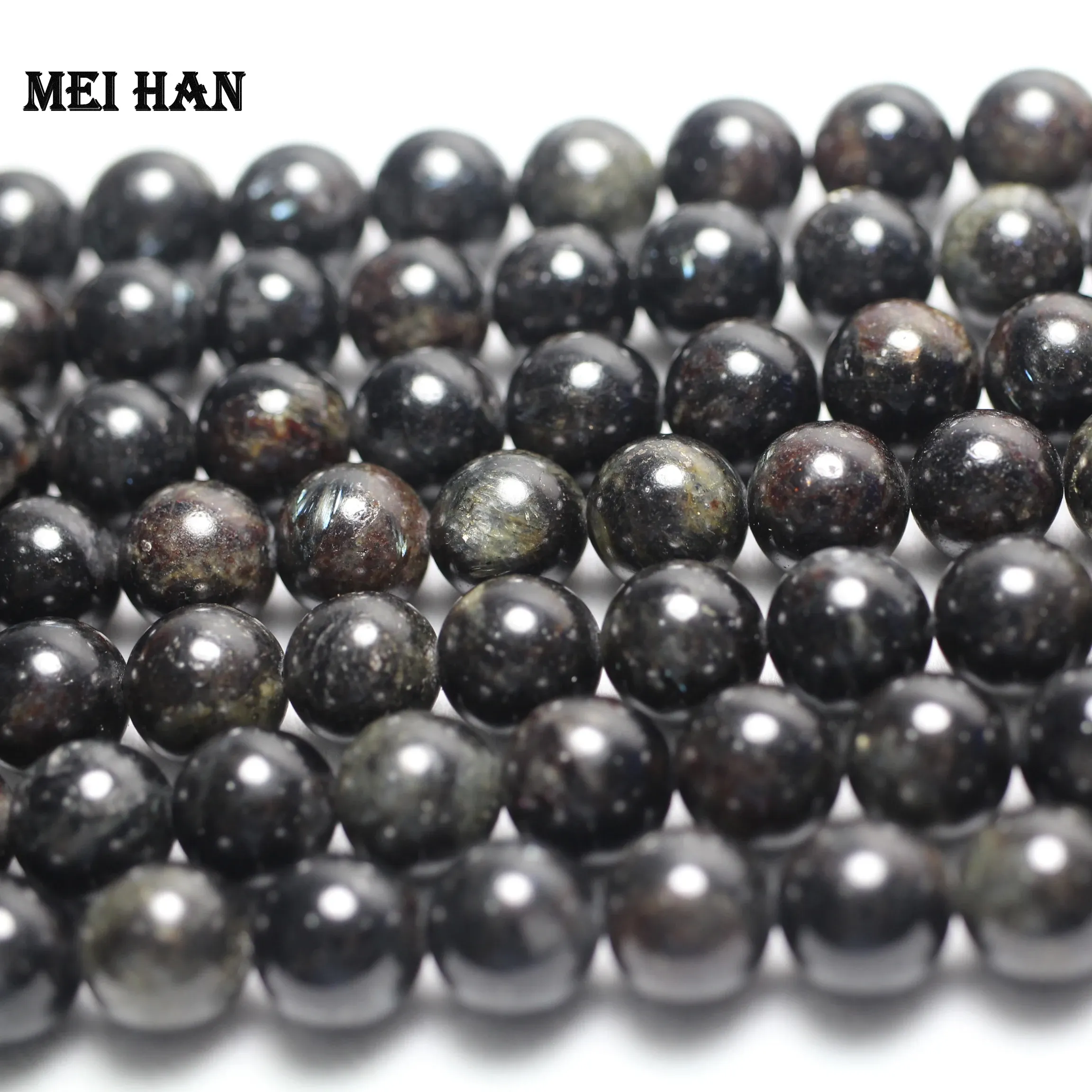 Kettingen Meihan Natural 6mm 8 mm 10 mm Astrophyliet hoornblende gladde ronde losse kralen zeldzame steen voor het maken van sieraden ontwerp