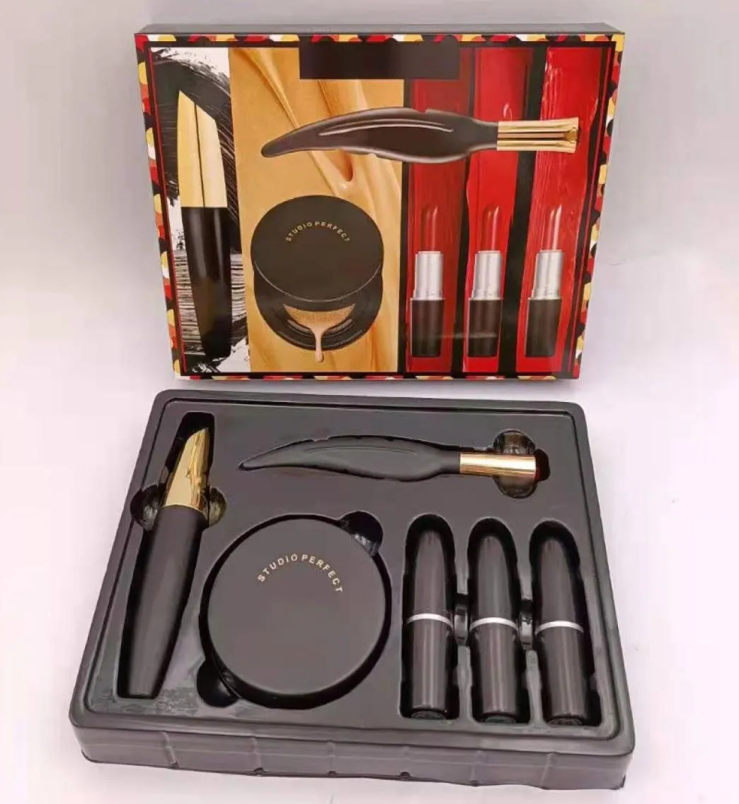 6psset Makeup Set Set Cosmetic Bundle 3 Губные помады1 Mascara1 Eyeling111 Cusion Makeup Kit Рождественский подарок 6763413