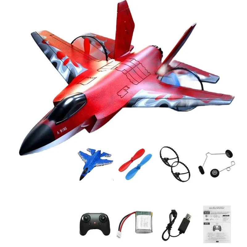Rc Plane Epp 2.4G Channel Glider Foam Planes Remote Control Foam Aircraft Led Lighting Simulate F35 Fighter Jet Toy for Children 240510