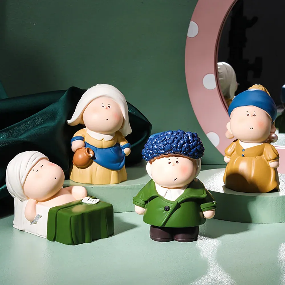 Figurina per artisti di mezza luna per la scatola cieca bambini giocattoli misteriosi decorazione della camera per lo studente regalo 240510