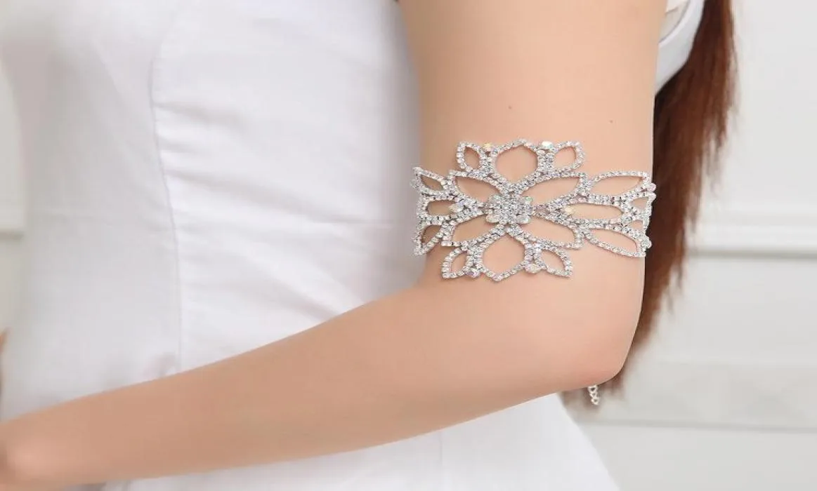 Link Chain Wedding Women Bridal Bracelet Arm Bride Jewelry Upper Armband With Rhinestones Ankle ANKLET Bracelets3750477