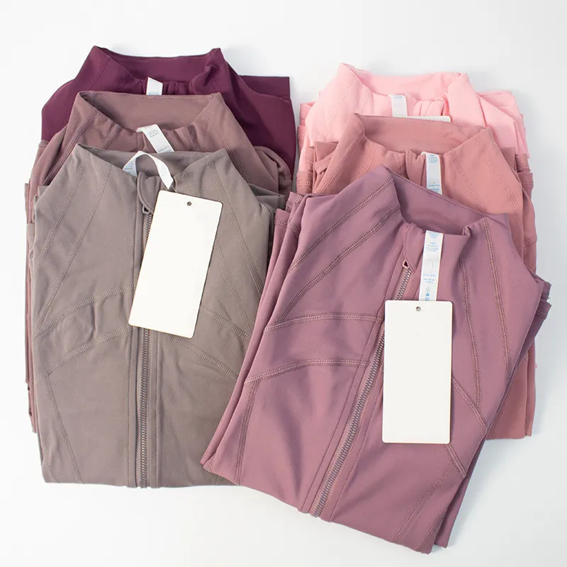 Womens Nude Yoga Zip Jacket With Long Sleeves And Shaping