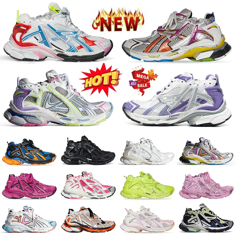 Plateforme de luxe Vintage Runner 7 Tracks Chaussures designer Low Og Mesh Nylon Rubber Bottoms Coureurs 7.0 TRAINS