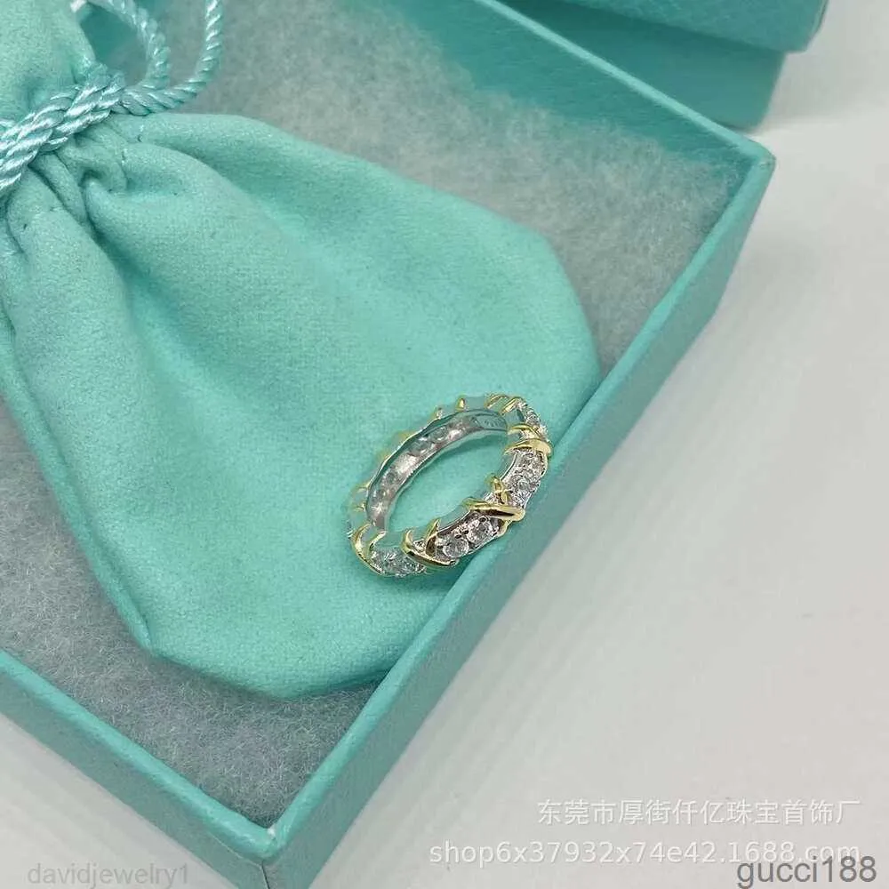 Tiffanyjewelry Gold Checklace Diseñador para mujeres Joyas Silver High Edition Ring Fashion Simple Birds Nest Txec Txec Txec