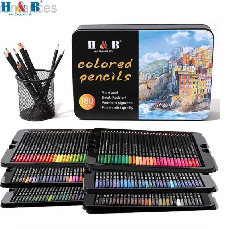 Crayons H B 180/120/72 COURTES COURTURES CURN COURME PROFESSIONNELLE BASE BASE PROFESSION POUR LES ENFANTS ADULTES AUTORNES EN TERME BOX ART SUPPLIES D240510