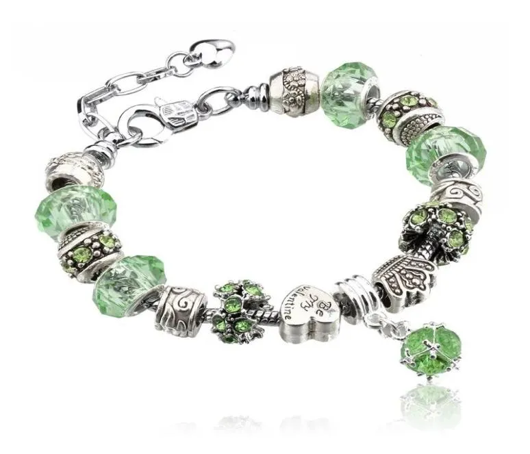 Fashion 925 Sterling Silver Daisies Murano Glasscrystal European Charm perles s'adapte aux bracelets de charme Bracelets DIY4991062