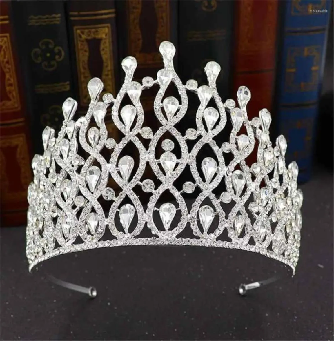 Kopfbedeckungen Barock Vintage Sliver Crowns und Tiaras Kristall Braut Frauen Tiara Crown Festzug Prom Diadem Hochzeitshaarkleid Zugang 2722881