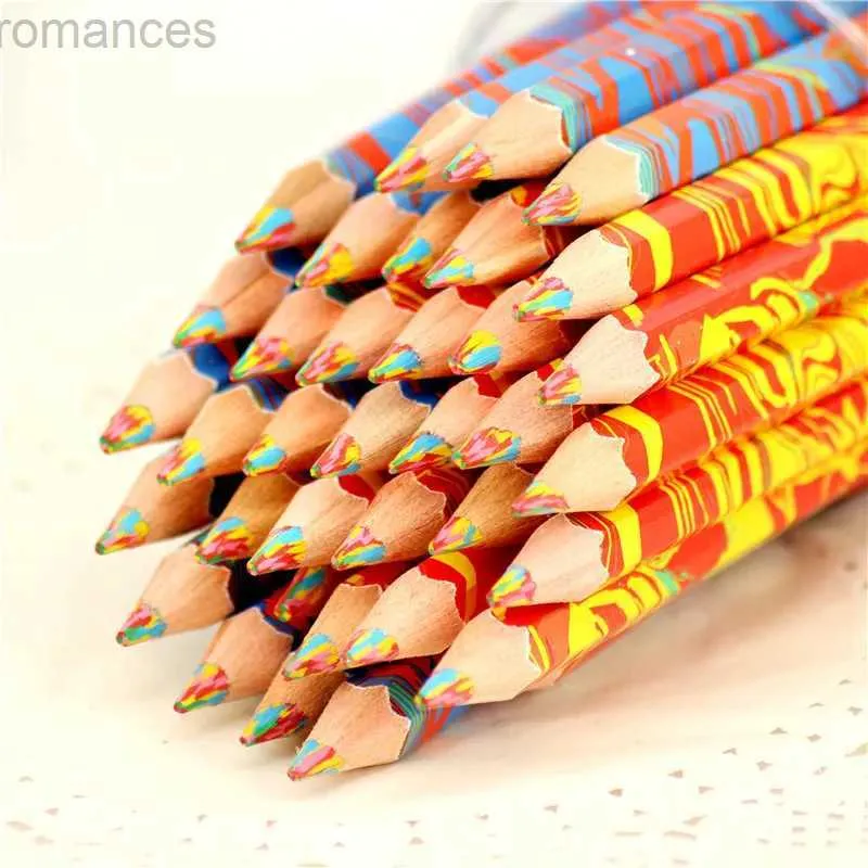 Lápis 36 peças de lápis de madeira Multi-Color Writing Rainbow Pens Supplies e material de escritório D240510