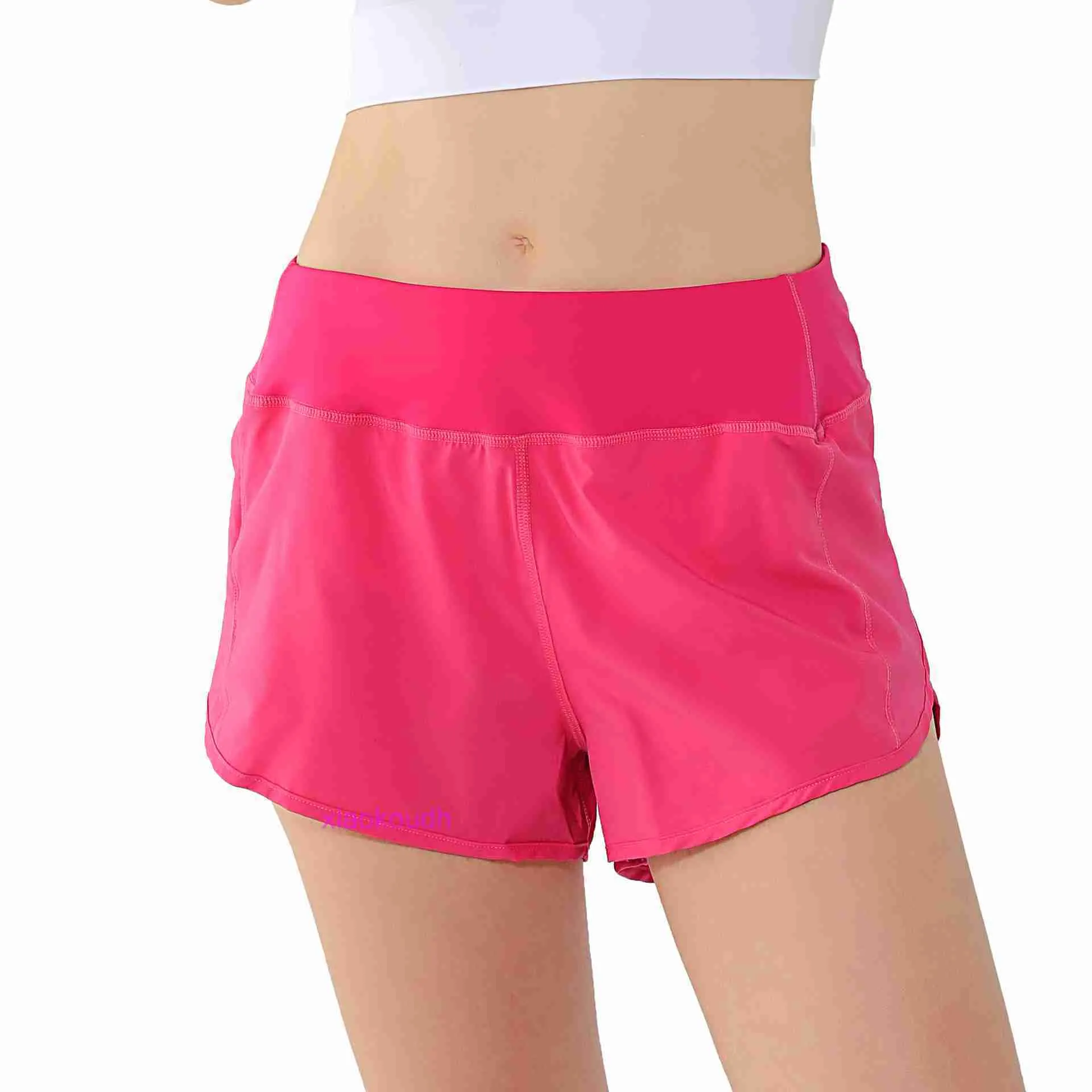 LUL Designer komfortable Frauen Sport Radfahren Yoga Hosen Shortsquick Girls Shorts Turnen hohe Taillenbauchkontraktion Laufen falsch