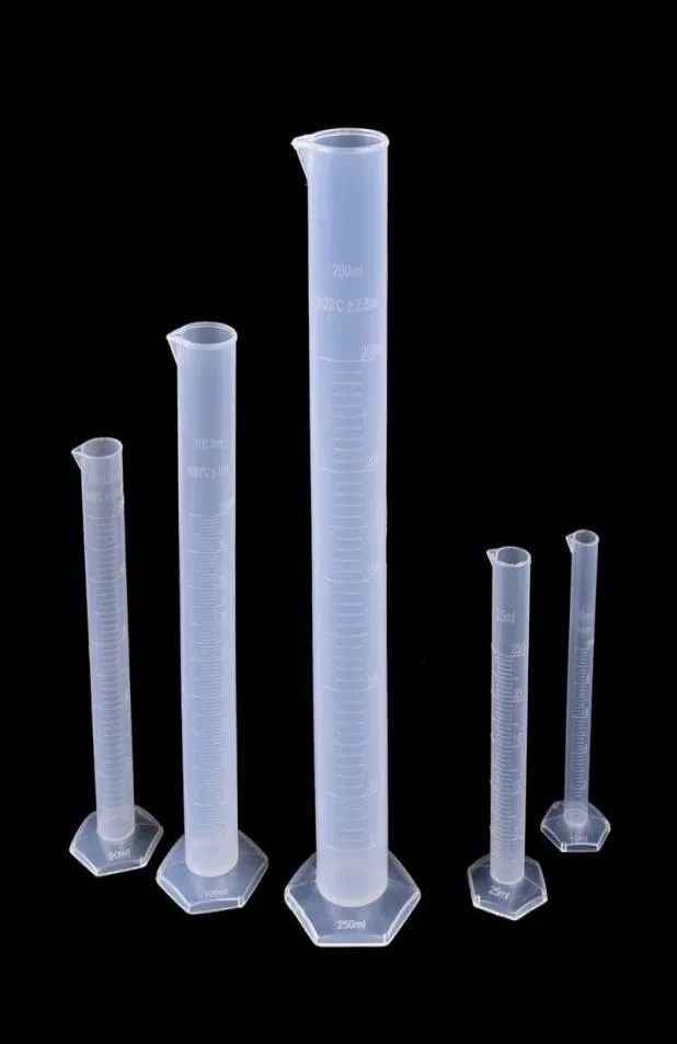 1 PCX 10ml1000 ml zeshoekige bodem transparante meten van plastic afgestudeerde cilindertestbuis laboratoriumgereedschap 10 ml1000 ml8032799