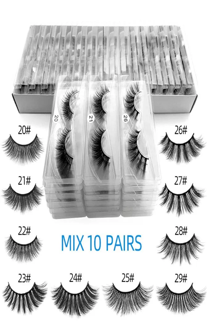 Hela 10 stilar 2029 ögonfransar 3D Mink Lashes Natural Mink Fake Eyelashes Makeup False Lashes 10 Pars2285129