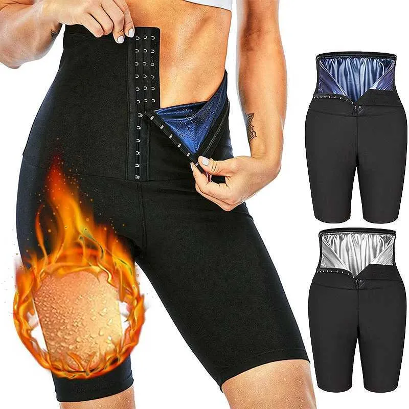 Bel karın şekillendiricisi sauna shapewear terli etki kilo kaybı yüksek bel iç çamaşırı kısa form egzersiz spor salonu fitness şortu q240509
