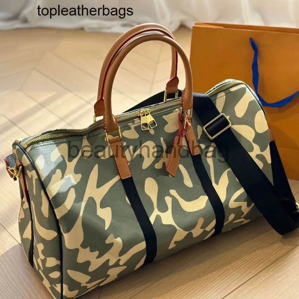 Luis Vintage print Lvvl Lvse bag Army green Lvity duffle bag travel bag designers luggage Women shoulder Handbags Fashion classic large capacity baggage pouch 45CM