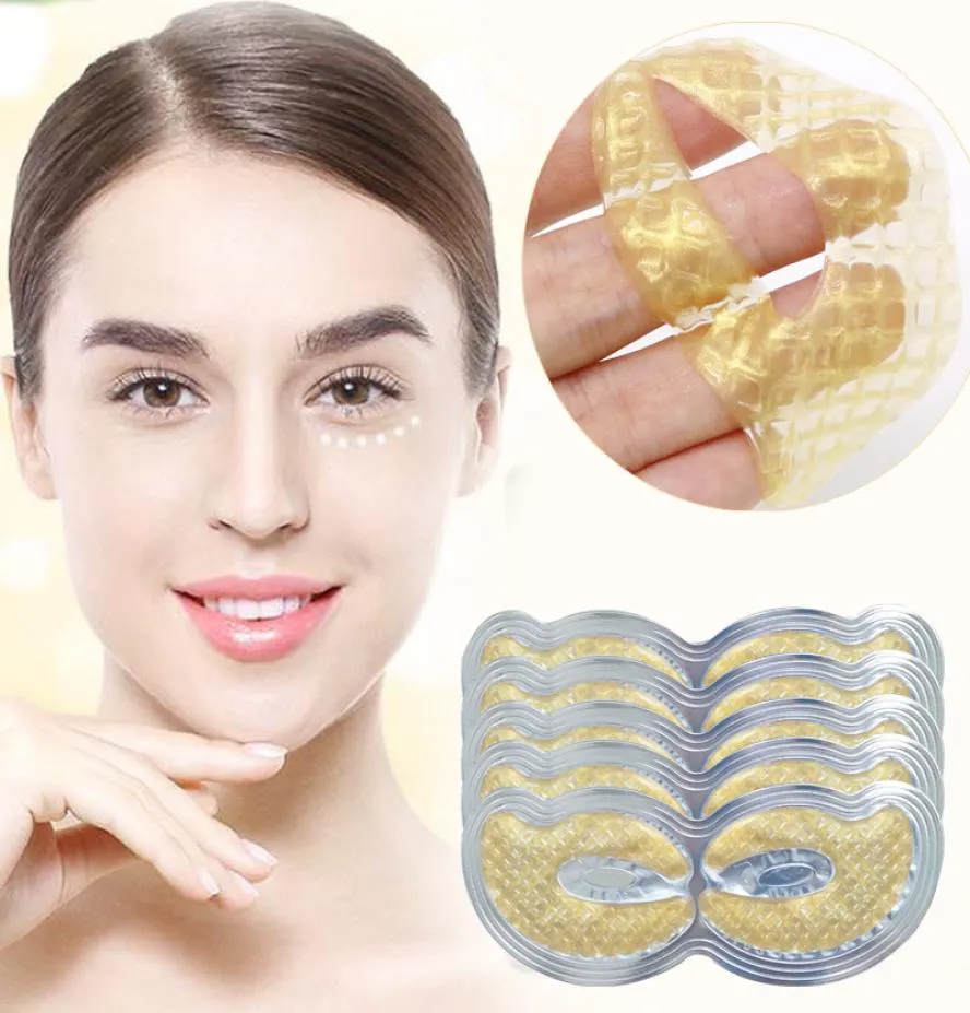 Efero 24K Gold Crystal Collagen Eye Mask Moisturizing Eye Masks Colageno Gel Eye Pads DHL 5116088