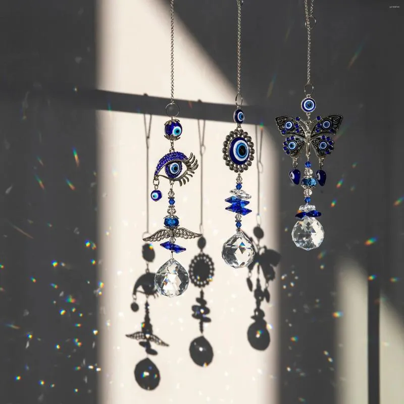 Decorative Figurines Room Decoration Accessories Evil Eye Catcher Light And Shadow Wind Chimes Hanging Window Gardening Ornaments