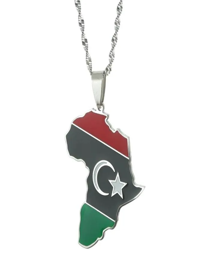 Chaînes Silver Libya Erythrée Flag Colliers Pendant Femmes Men Girls Gold Color Fashion Bijoux1791826