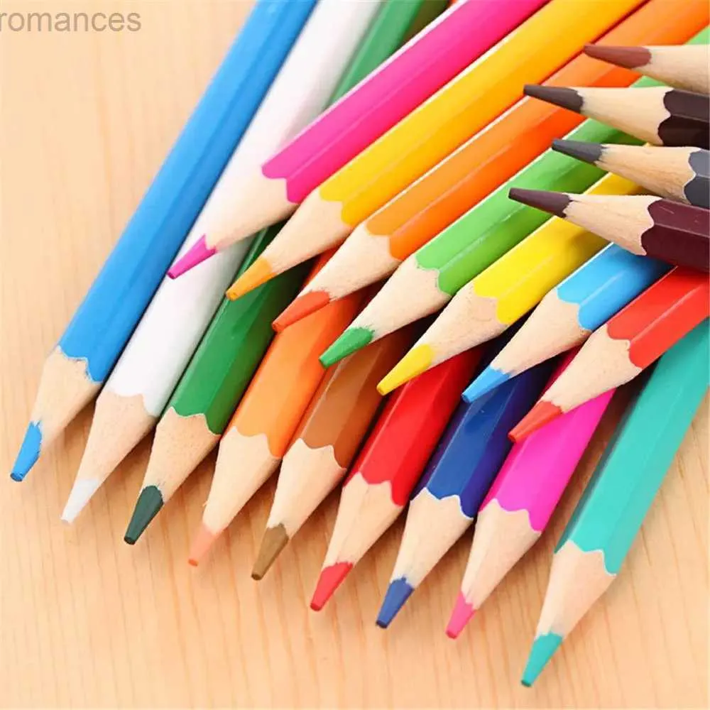 Pencils 12 color mini wooden colored pencil set non-toxic HB colored lead standard childrens sketching pen d240510