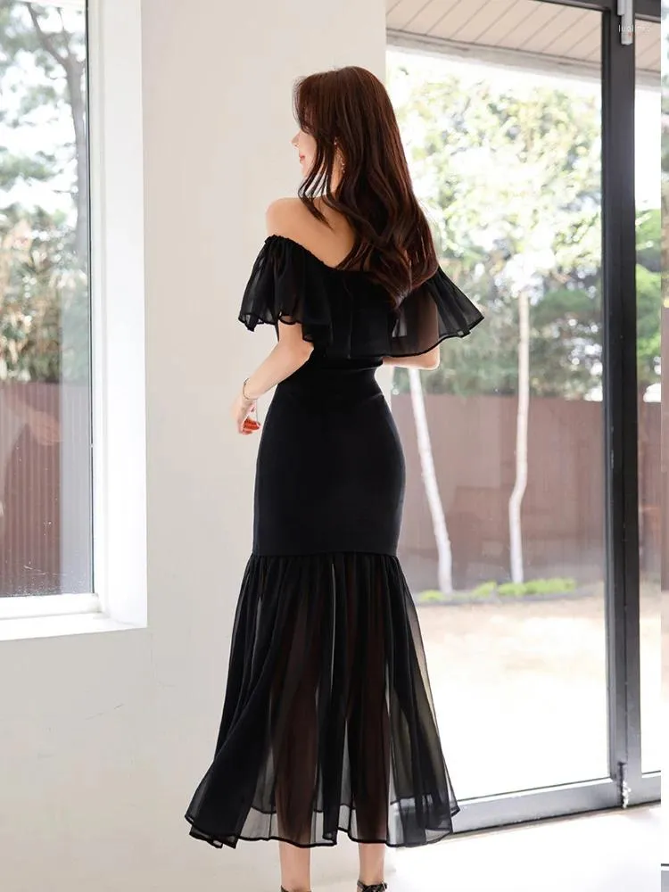 Sheer ruffle maxi dress 2025