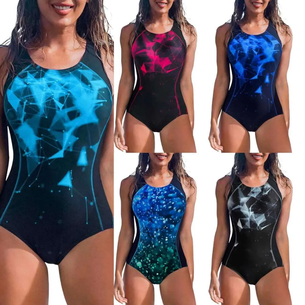 Swimwear de mujeres 2023 Nuevos deportes de una pieza traje de baño para mujeres sentidos sin espalda de resorte termal