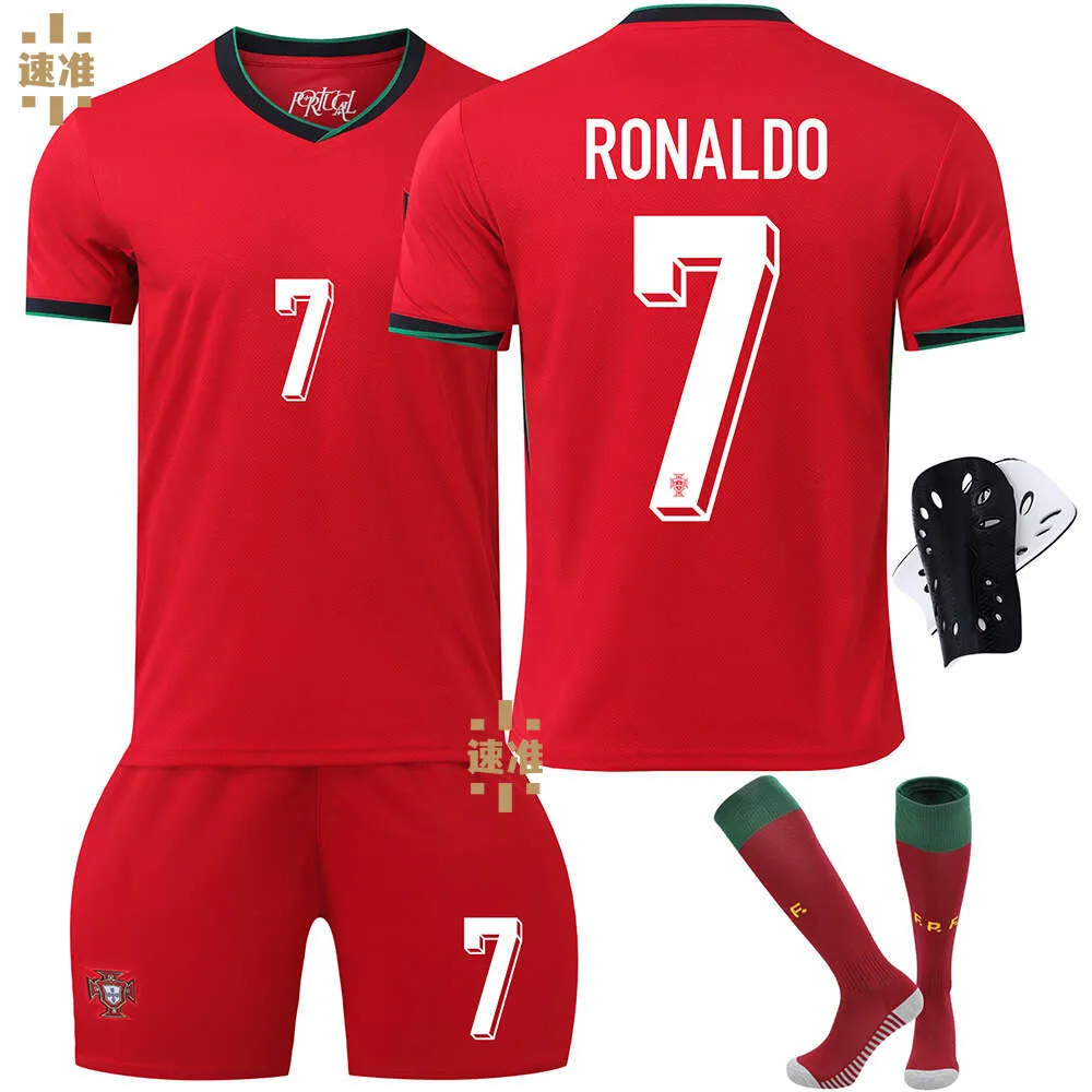 Soccer -Sets/Trailsuits Herren Trailsuits 2024 Cup Portugal Football Anzug Set Nr. 7 C Ronaldo Trikot Nr. 8 B Fee Jersey Childrens Richtige Ausgabe Set