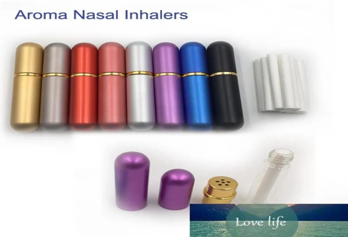 Aluminium leere Nasen -Inhalator -nachfüllbare Flaschen für ätherische Aromatherapie -Öle mit hochwertiger Baumwolldochtung3067095