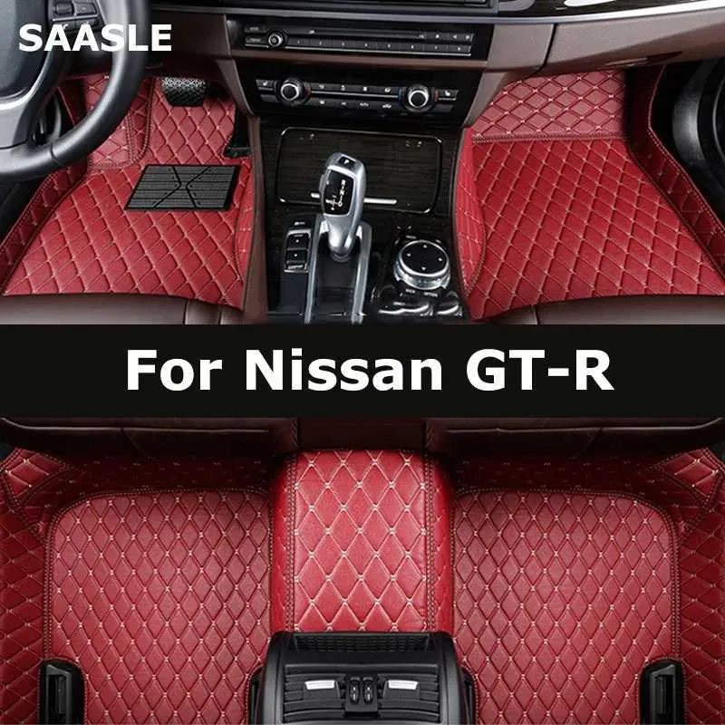 Maty podłogowe dywany Saasle niestandardowe maty podłogowe do Nissan GT-R R35 GTR Auto dywany stopa Coche Accessorie T240509