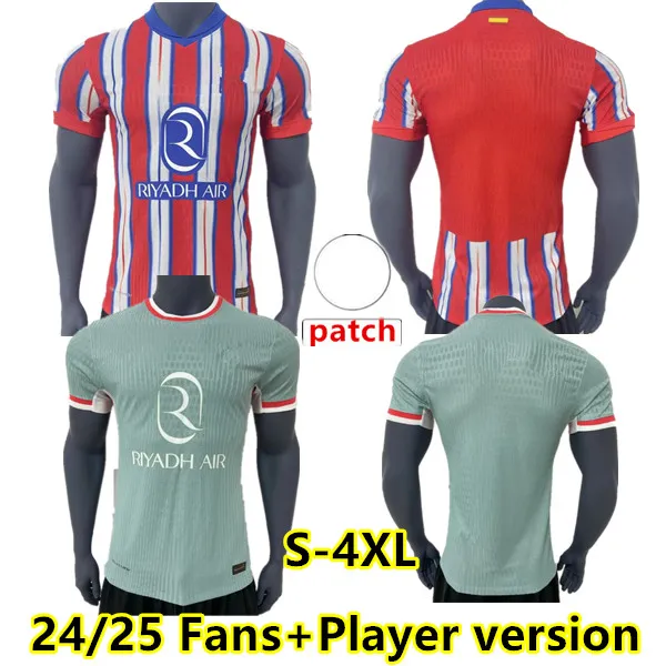 S-4XL 24 25 Atletico Madrids voetbaltruien Morata Joao Felix 2024 Correa Koke Camisetas de futbol Lemar Fans Player Versie Kit voetbal Shirts Camiseta Camiseta