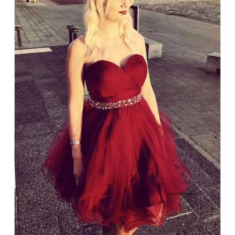 Customizable Ruched Organza Bury Short Tulle Prom Dress With Strapless Beaded Waist For Homecoming Graduation Tail Parties Sweetheart Prom Style 0510 From Myohmydress 191.59 DHgate.Com