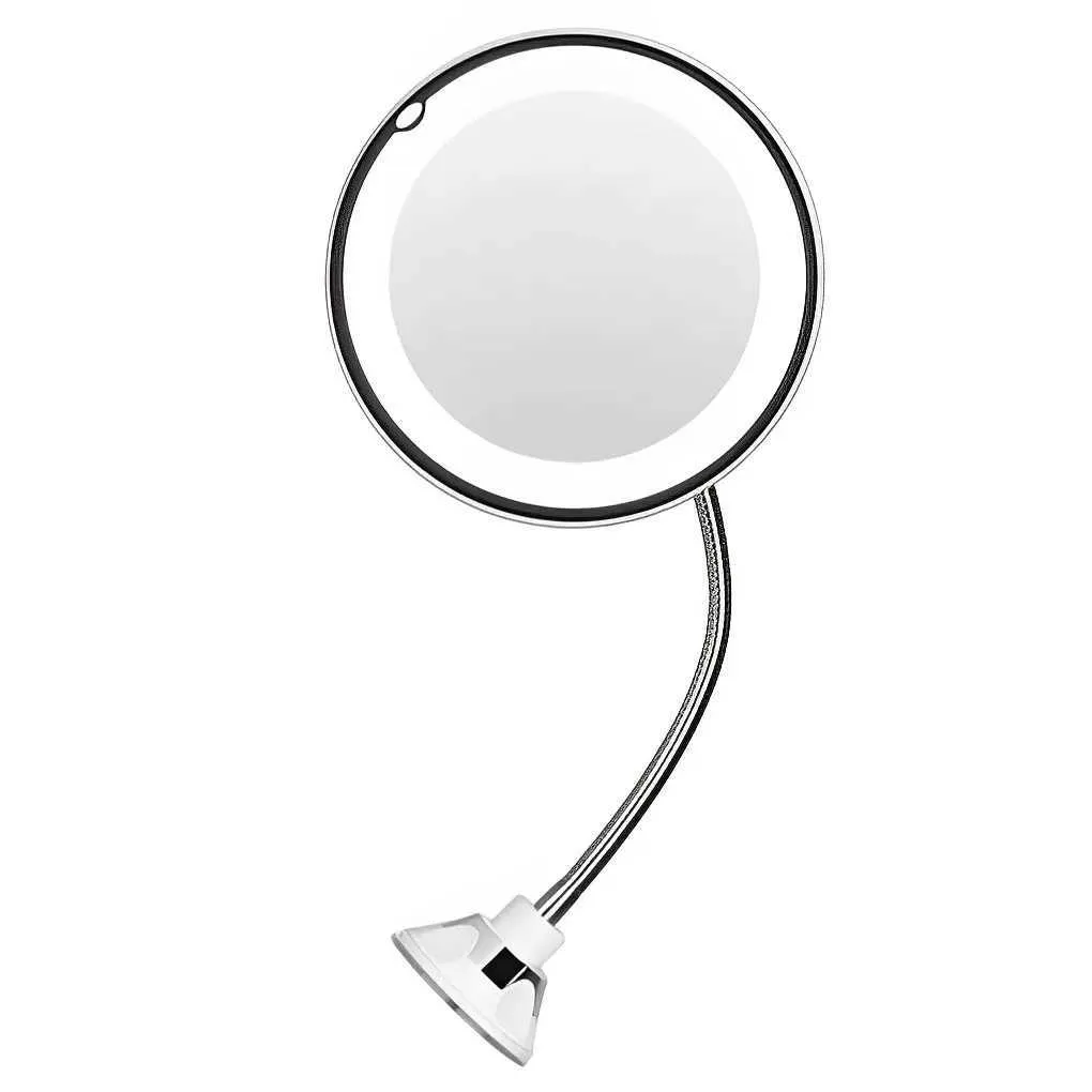 Espelhos compactos espelhos de maquiagem rotativa de 10x com ferramenta de amplificação de luz LED, decoração de viagem para casa flexível Q240509