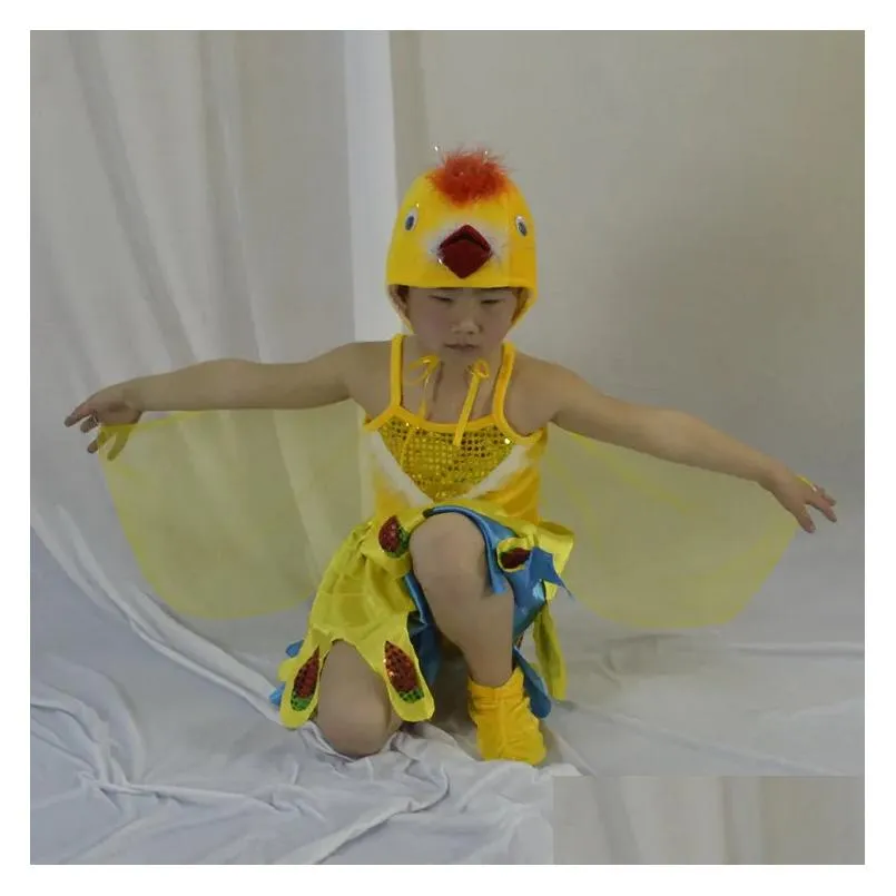 Dancewear Childrens Drama mignon petit animal jaune fourrure de fourrure costume de reproche