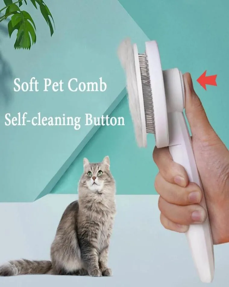 Cat Pet Pet Pe Hair Peaves Peinado para perros Peinado para gato Cerrar para perros Cleaner limpiadores Beauty Slicker Pincel suministros para mascotas FY3800 1790185