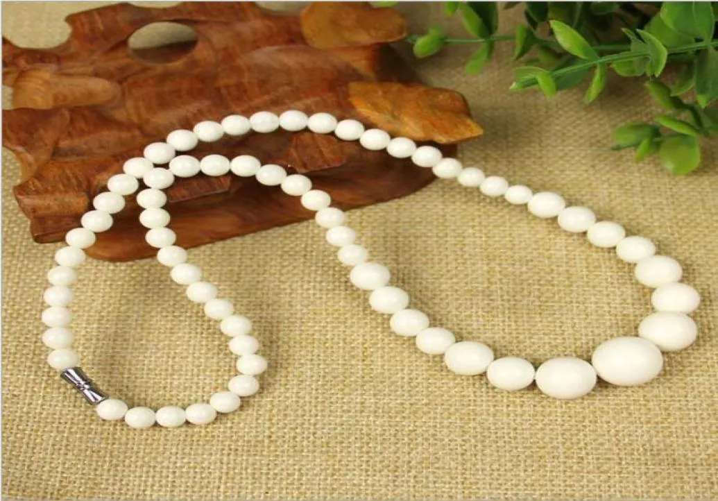 Whole natural White Coral stone Round Gemstone Beads Necklace 18 quot2638724