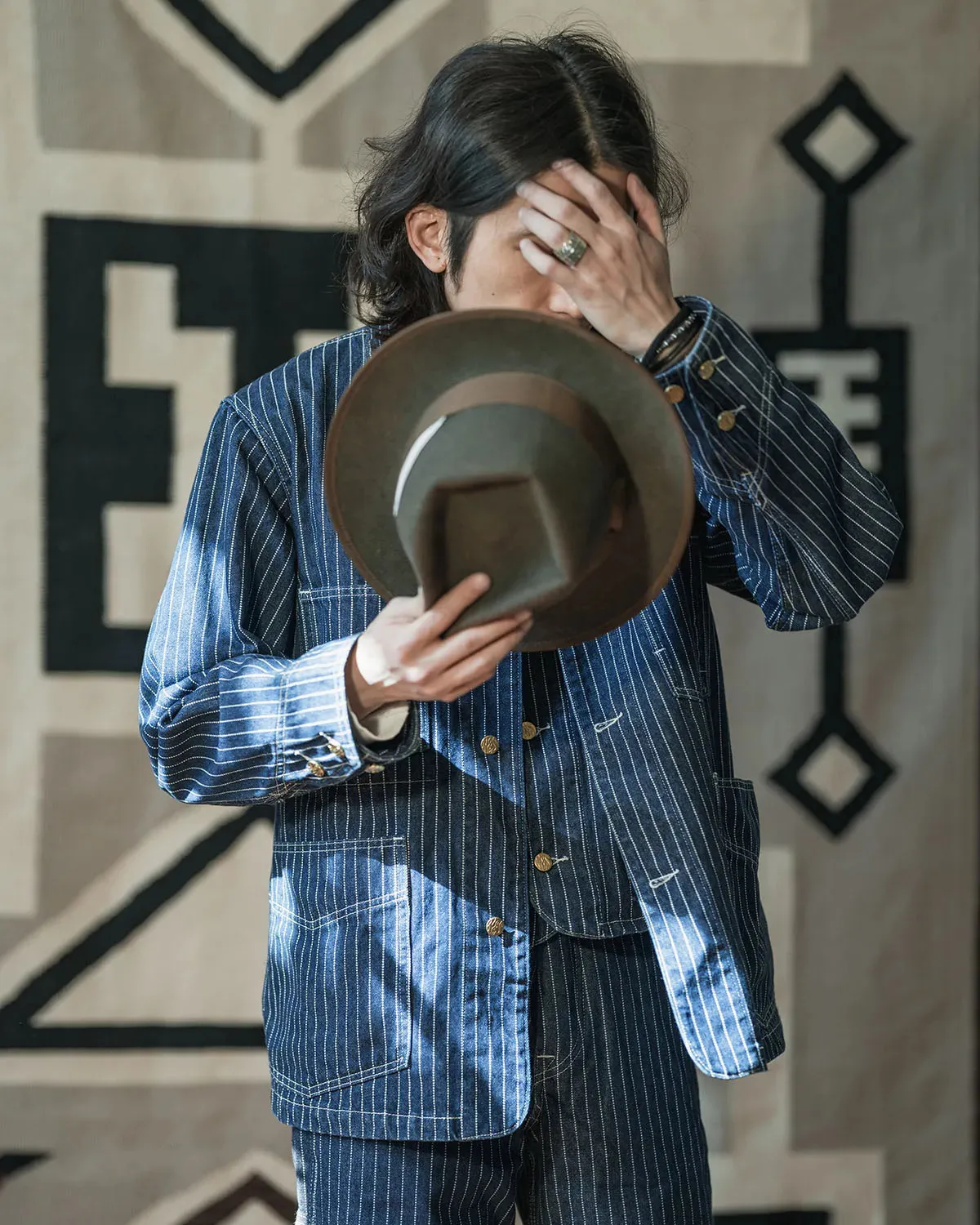 Non Stock Wabash Chore Jacket Vintage Railroad Stripe Denim Coat Non Stock Wabash Chore Jacket Vintage Railroad Stripe Denim Coat