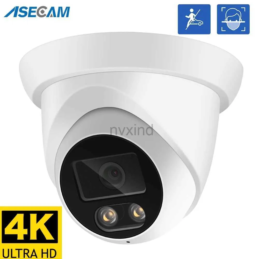 IP Cameras 8MP 4K IP Outdoor Camera ASECAM Face Detection Audio Dual Light H.265 CCTV Metal Dome Video Surveillance Camera RTSP d240510