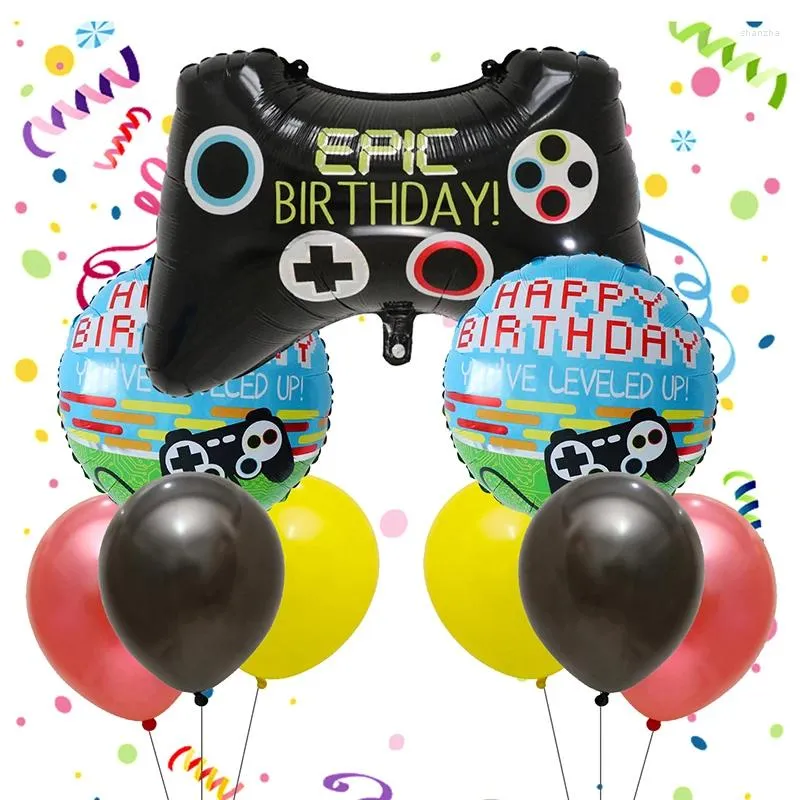 Décoration de fête 10pcs Big Gamepad Balloons Set Video Game Controller Shaped Air Globo Boy's Birthday Gaming Theme Dorations Kid Toy Gift