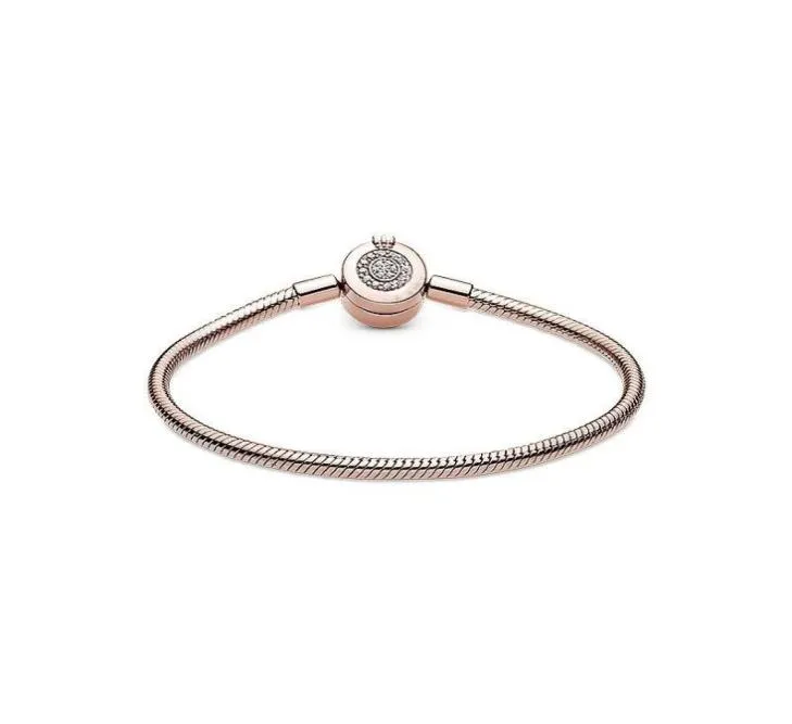 Bracelet de charme de chaîne en argent sterling d'origine 925 Bracelet Golden rose brillant ORIPS FIT PAND CLIDS Perles Femme Bijoux 2204094429884