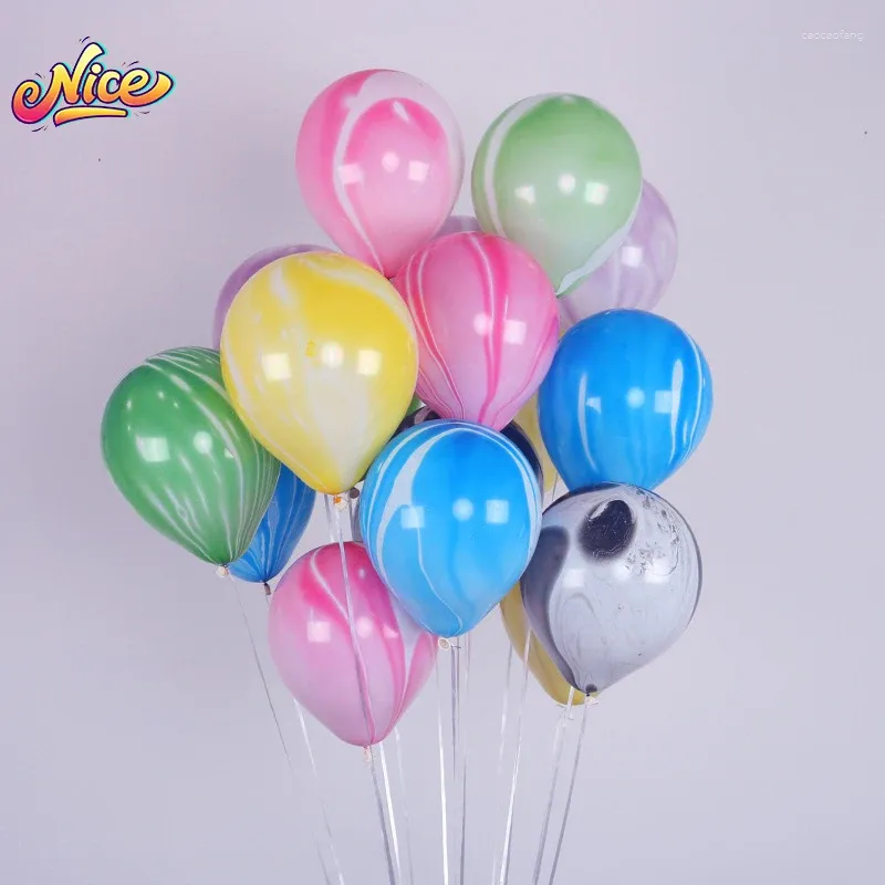 Party Decoration 10 tum 20/30 st Colorful Agate Marble Latex Balloons Helium Födelsedag Swedding Baby Shower Supplies