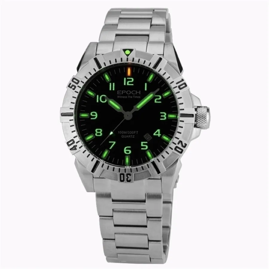 Cinghia in acciaio epocale impermeabile da 100 m tubi a gas tritium orologio da immersione sportiva luminosa T200112 2862